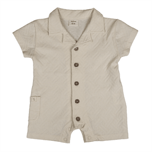 Zomerpakje kraag beige jacquard