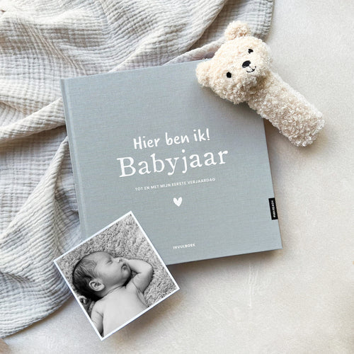 Babyjaar linnen - sky
