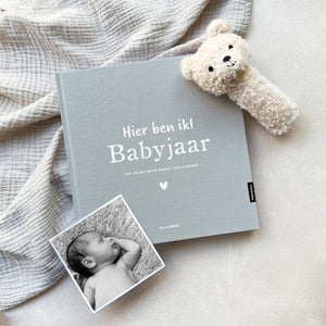 Babyjaar linnen - sky