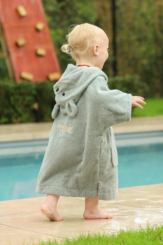 Kinderbadjas - bobbe - green - met/zonder naam