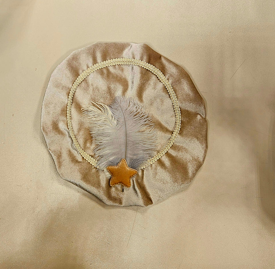 Pietenmuts créme ster Blauw