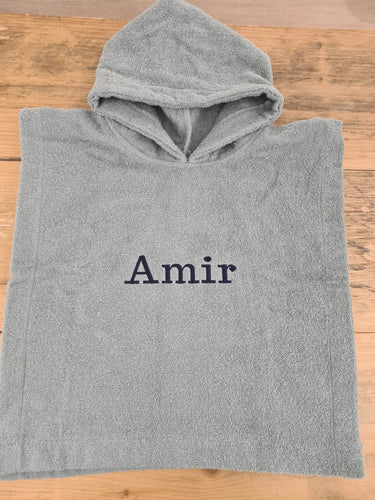 Poncho grey/blue Mijn winkel
