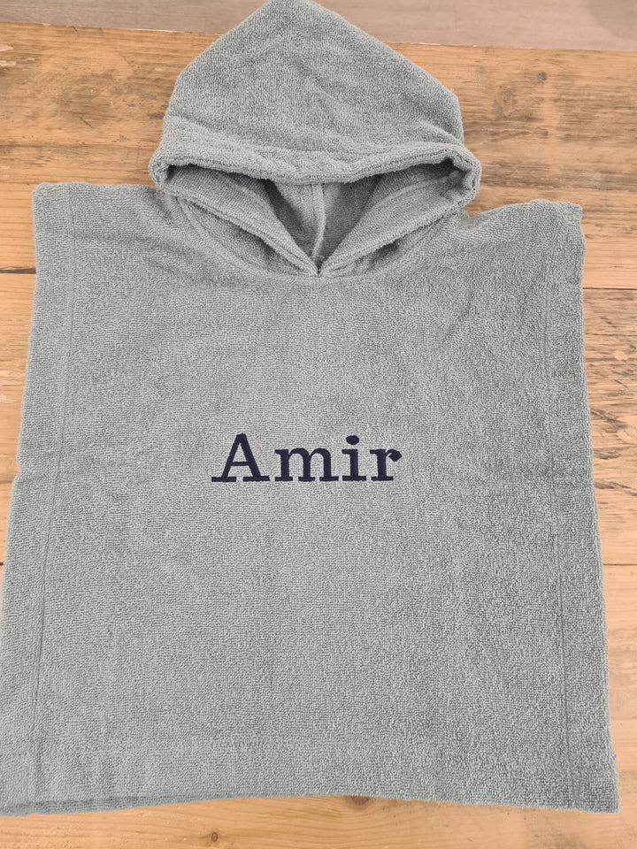 Poncho grey/blue Mijn winkel