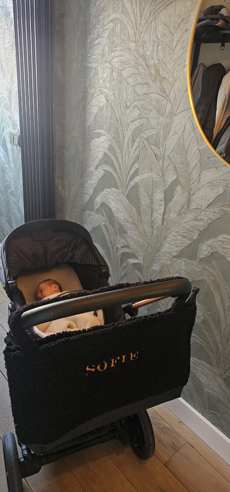 Teddy luiertas - zwart - leren rand Mijn winkel