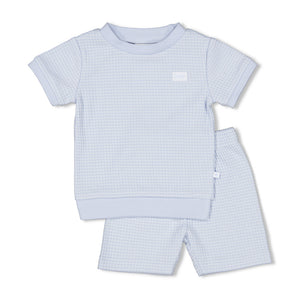 Feetje wafelpyjama babyblue shortama wafel