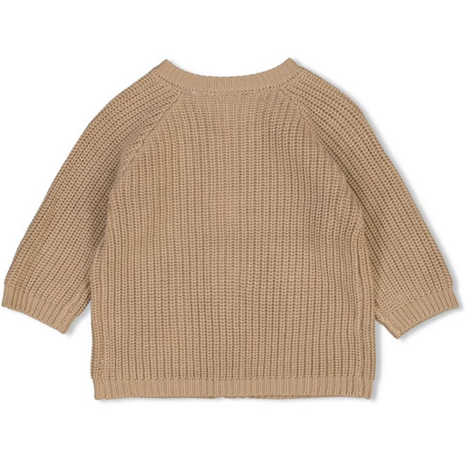 Vestje gebreid taupe - Feetje